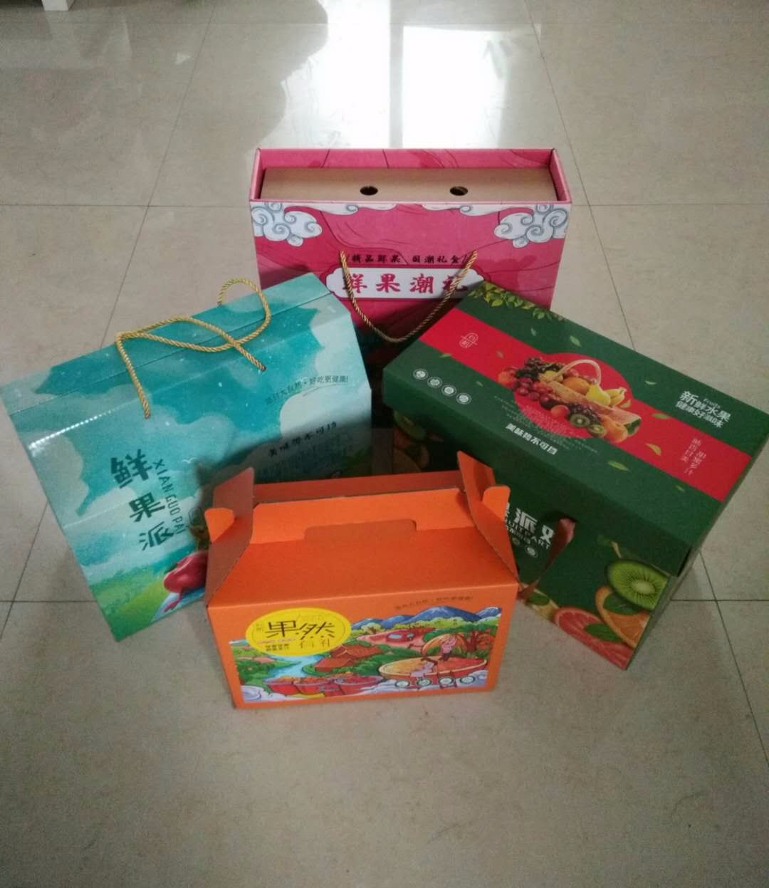 紙上印包裝  蘋果、水晶梨、橙子、櫻桃、獼猴桃等5-8斤8-12斤新款通用水果禮盒